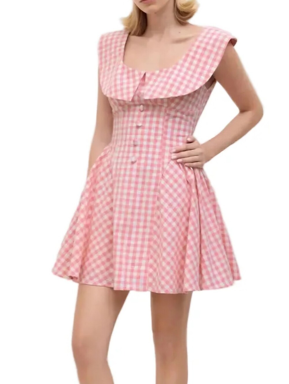 Cider Gingham Fitted Mini Dress